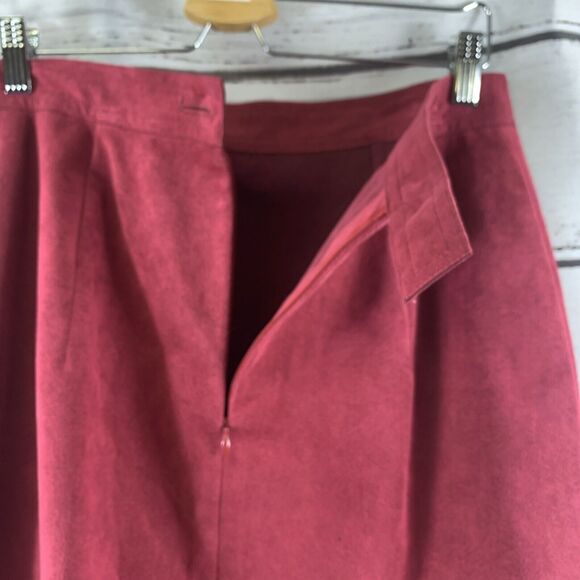 Gino Rossi Wilsons Ultra Suede Women's 16 2Pc Set Red Blazer & Skirt Suit ILGWU - Picture 8 of 16